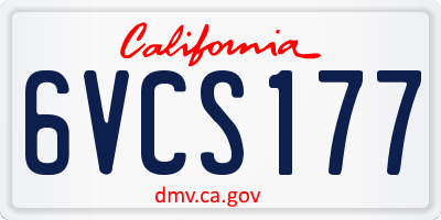 CA license plate 6VCS177