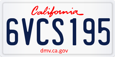 CA license plate 6VCS195
