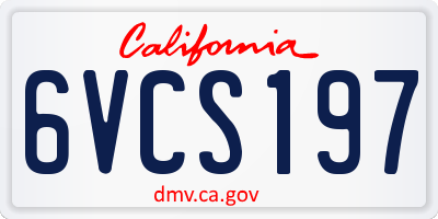 CA license plate 6VCS197