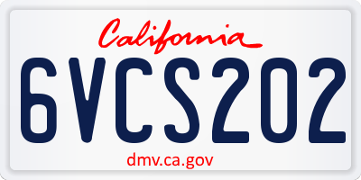 CA license plate 6VCS202