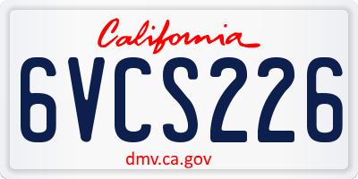 CA license plate 6VCS226