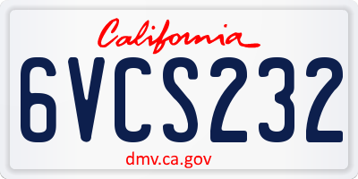 CA license plate 6VCS232