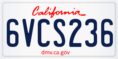 CA license plate 6VCS236