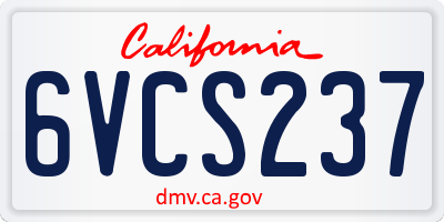 CA license plate 6VCS237
