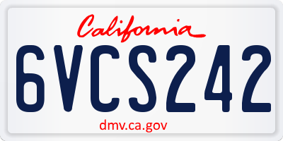 CA license plate 6VCS242