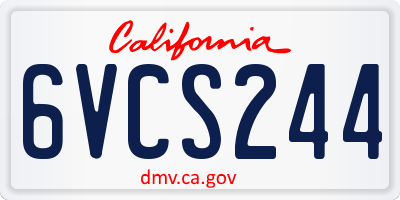CA license plate 6VCS244