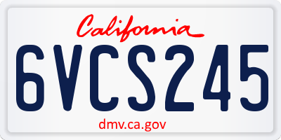 CA license plate 6VCS245