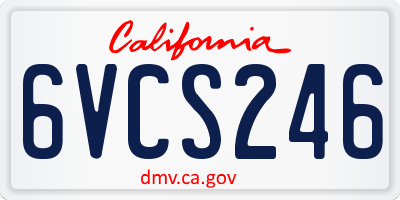 CA license plate 6VCS246
