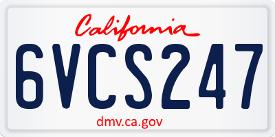 CA license plate 6VCS247