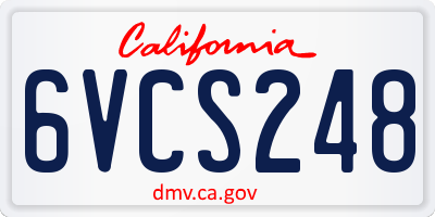 CA license plate 6VCS248