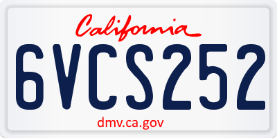 CA license plate 6VCS252