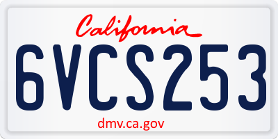CA license plate 6VCS253