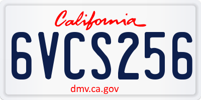 CA license plate 6VCS256