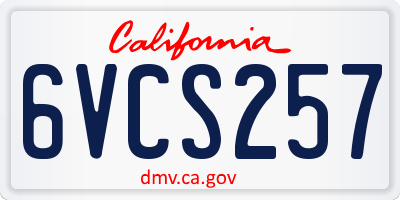 CA license plate 6VCS257