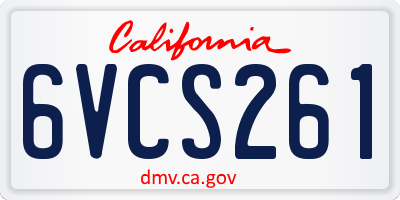 CA license plate 6VCS261