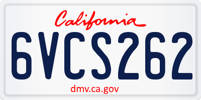 CA license plate 6VCS262