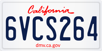 CA license plate 6VCS264