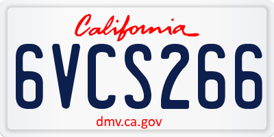 CA license plate 6VCS266