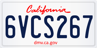 CA license plate 6VCS267