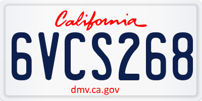 CA license plate 6VCS268
