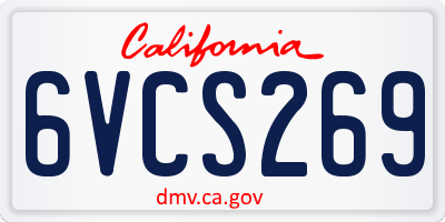 CA license plate 6VCS269
