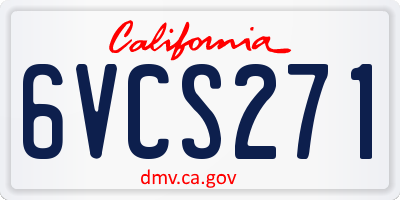 CA license plate 6VCS271