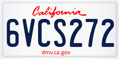 CA license plate 6VCS272