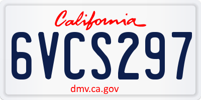 CA license plate 6VCS297