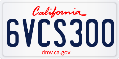 CA license plate 6VCS300