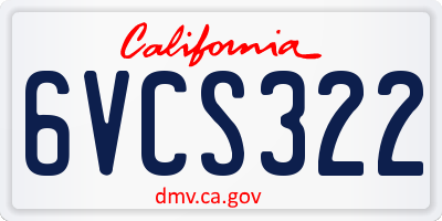 CA license plate 6VCS322