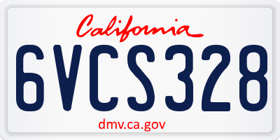 CA license plate 6VCS328
