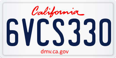 CA license plate 6VCS330