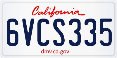 CA license plate 6VCS335