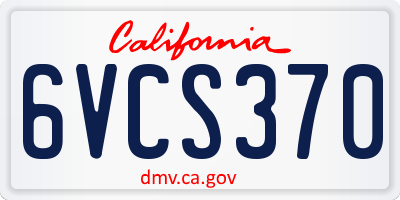 CA license plate 6VCS370