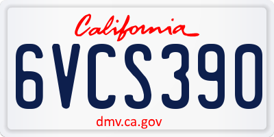 CA license plate 6VCS390