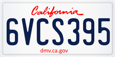 CA license plate 6VCS395