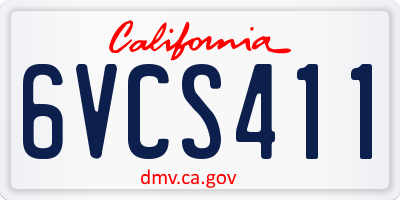 CA license plate 6VCS411