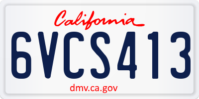 CA license plate 6VCS413