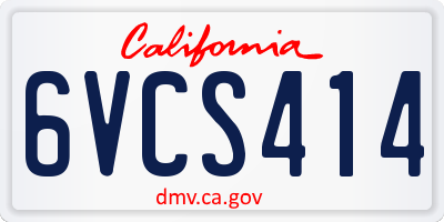 CA license plate 6VCS414