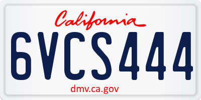 CA license plate 6VCS444