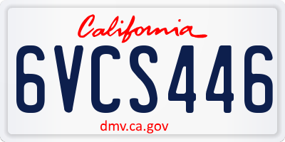 CA license plate 6VCS446