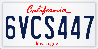 CA license plate 6VCS447