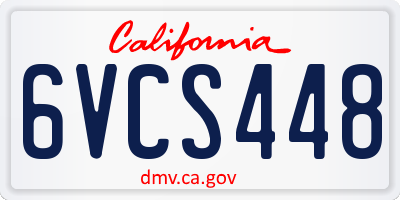 CA license plate 6VCS448