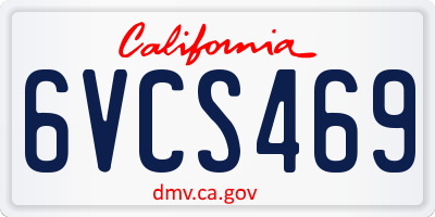 CA license plate 6VCS469
