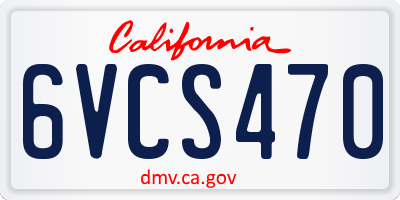 CA license plate 6VCS470