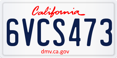 CA license plate 6VCS473