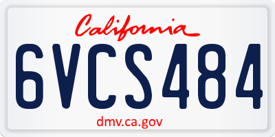 CA license plate 6VCS484