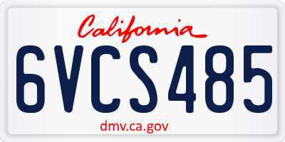 CA license plate 6VCS485