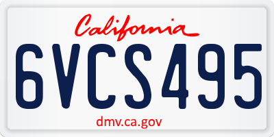 CA license plate 6VCS495