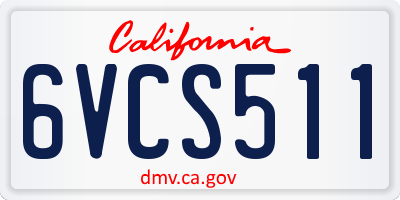 CA license plate 6VCS511